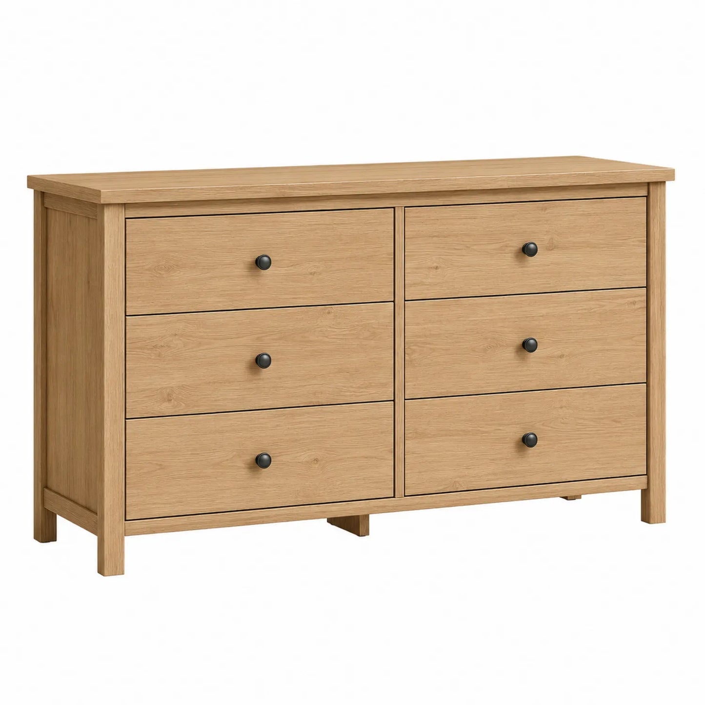 Komoda z 6 szufladami z MDF, dąb
