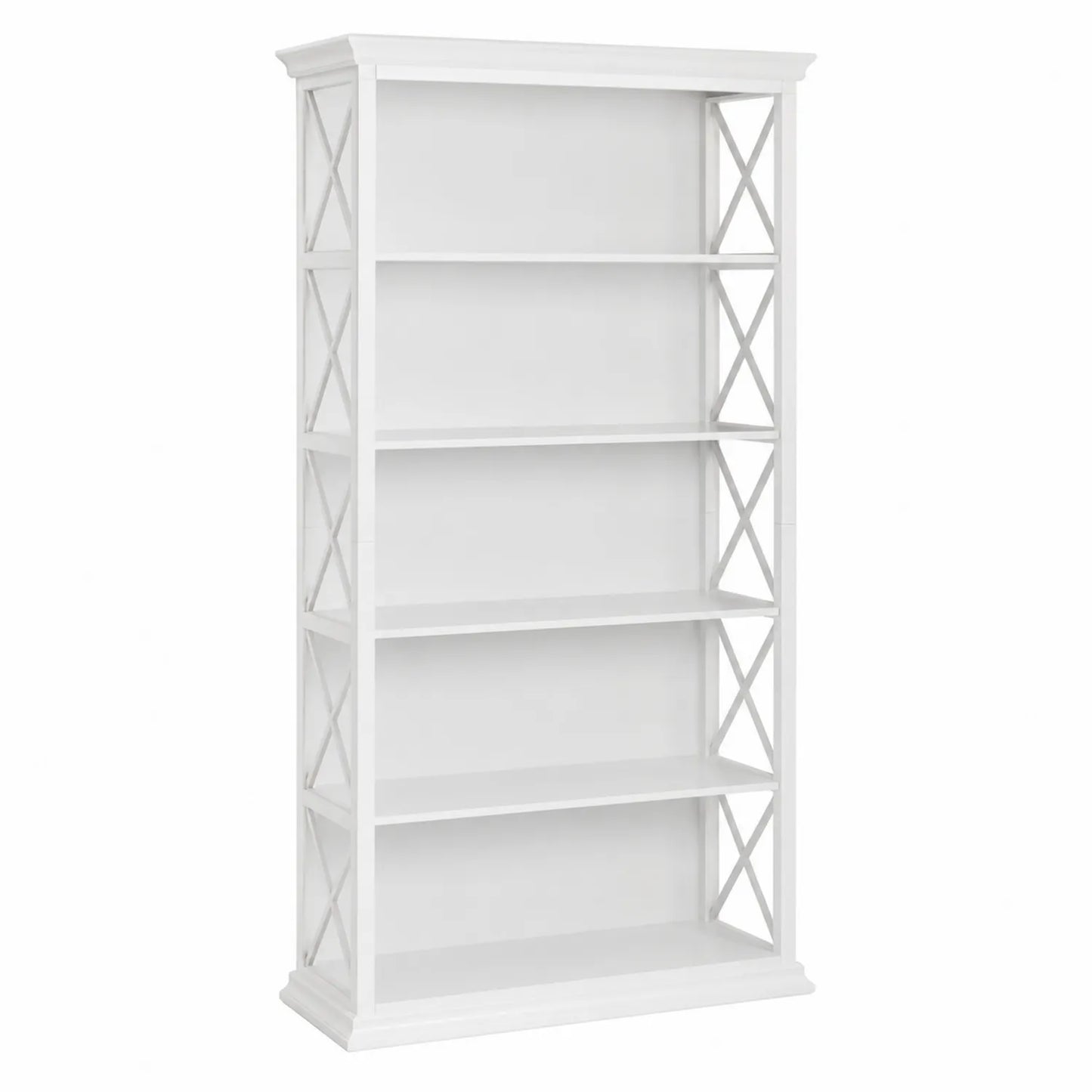 Biała półka regałowa z MDF i drewna sosnowego