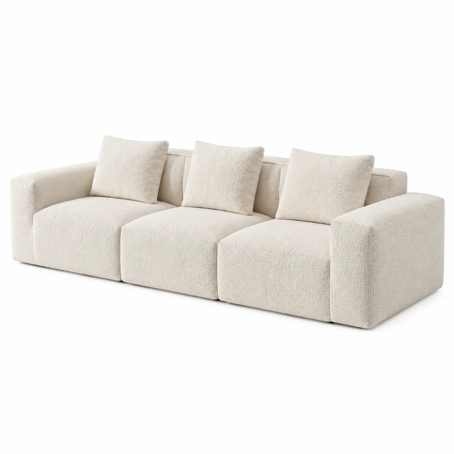 Sofa modułowa z tkaniny boucle beżowa 300x100x75 cm