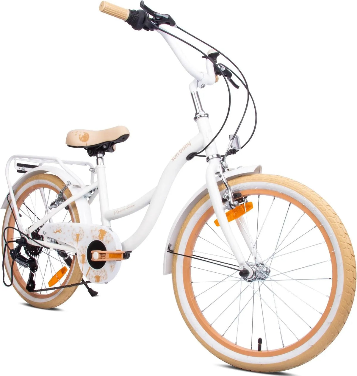 Rower dziecięcy, 20 cali, 6 biegów, 50 kg, regulacja ustawień, Flower Bike Rower dziecięcy dla dziewczynek 20 cali, rower dziewczęcy, stalowa rama