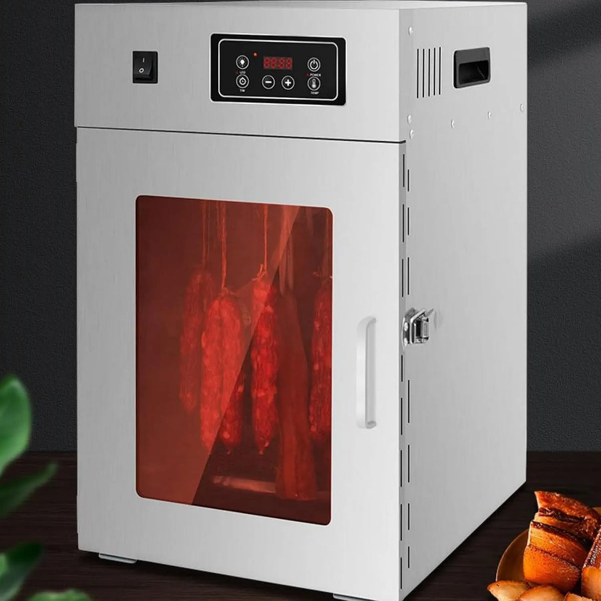 Générique suszarka do żywności, Suszarka, odwodniona żywność, 800 W, 60 dB, zegar, 2 strefy temperatury, stal nierdzewna, żywność i zioła