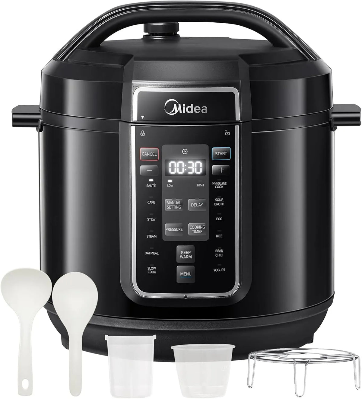 Midea, 9- in-1 Maszyna do jogurtu, Piekarnik do Samoprzylepnego, Kuchenka, Powłoka niepaskowa, czarny, 9-in-1
