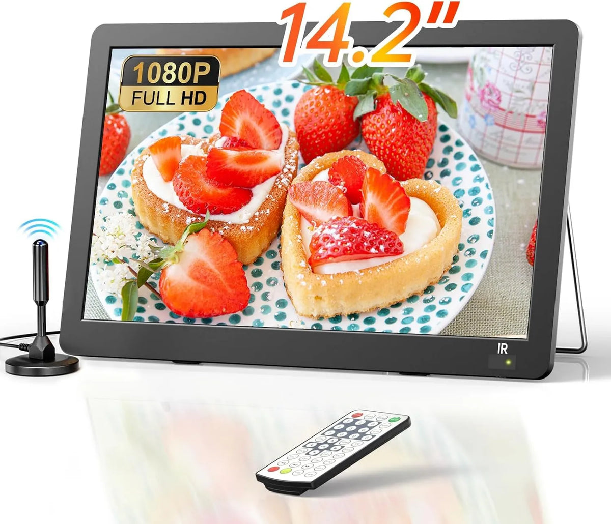 Desobry telewizor, Smart TV 1080P, 14, 2 cali, 12 V, TV, HDMI, USB, przenośne, DVB- T2, kemping, AV, Pokój DVB-T2