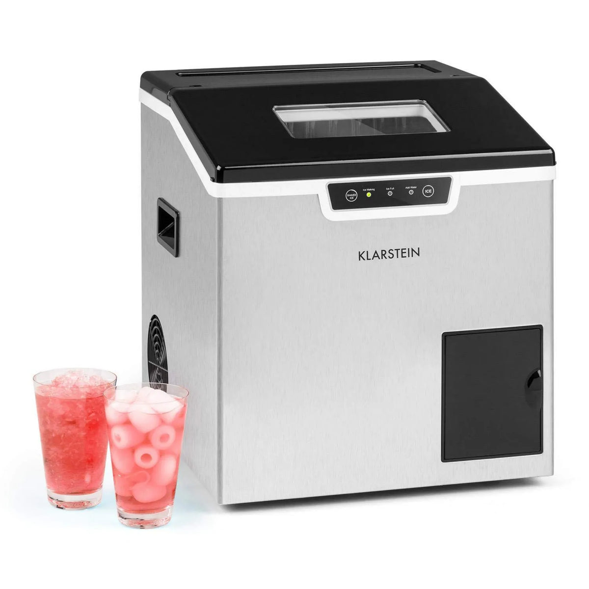 Klarstein kostkarka do lodu, 400 W, 20 kg, 1,9 kg, stal nierdzewna, sterowanie dotykowe, Icefestival Bullet kostkarka do lodu, zbiornik na wodę: 3 l