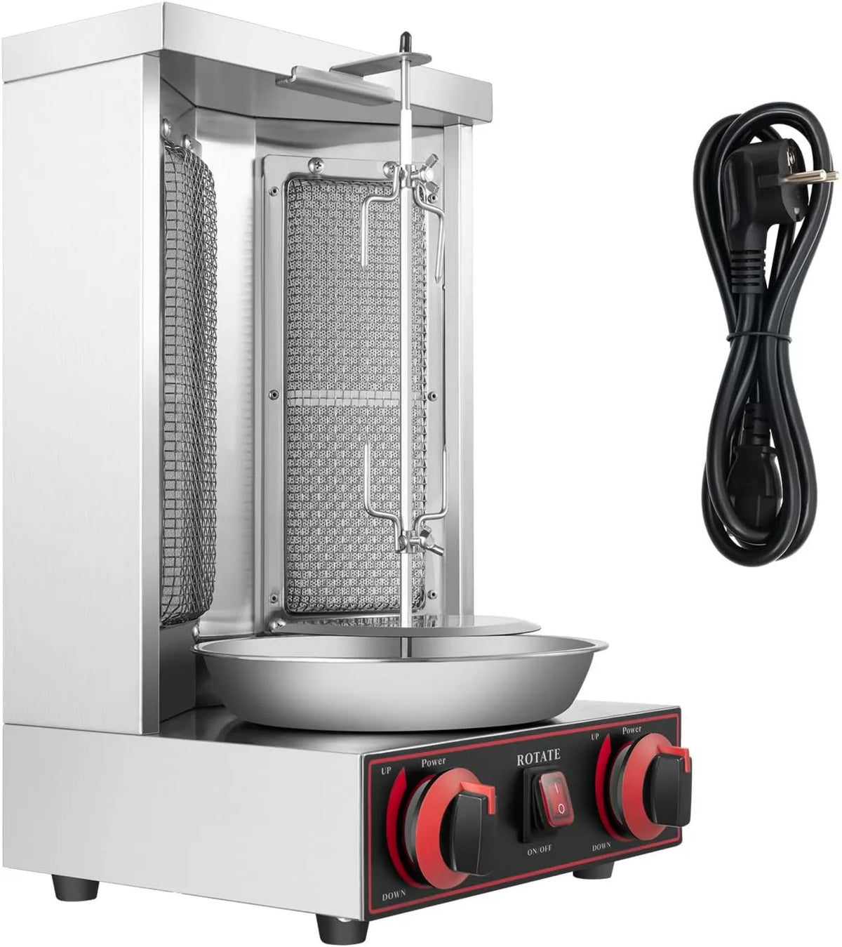 Bdneygtyr grill elektryczny, Grill, 3000 W, profesjonalny, stal nierdzewna, funkcja grzewcza, do kebabu