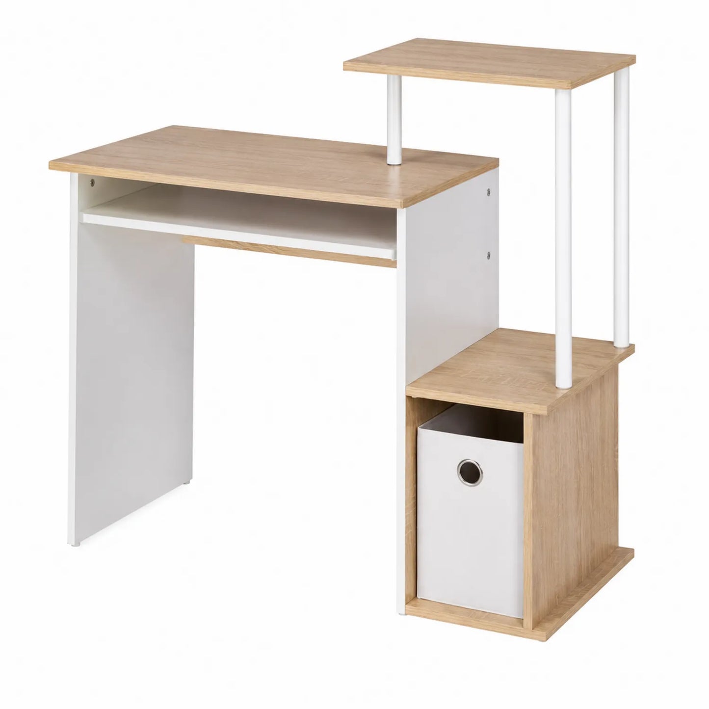 Biurko narożne z MDF i laminatu z półką 120x60x75 cm