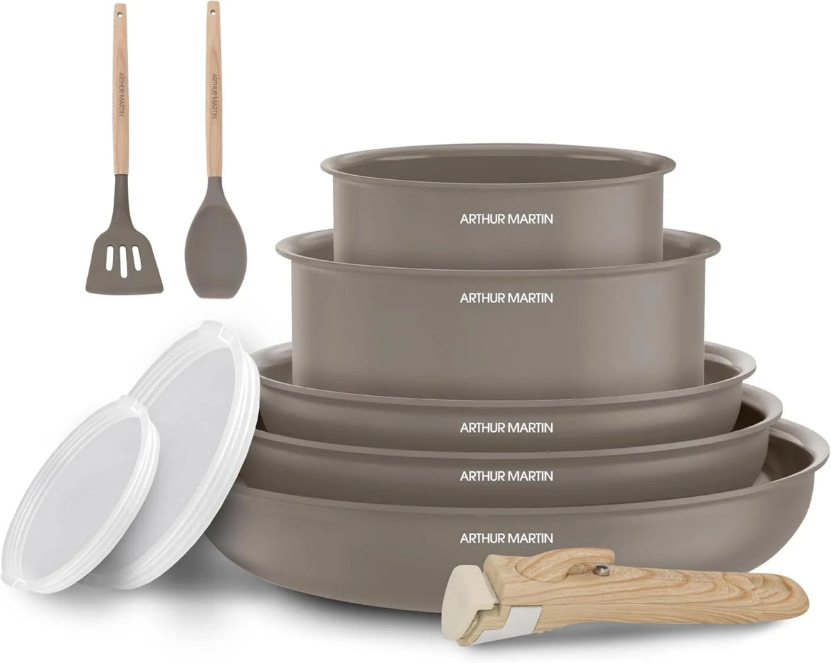 Arthur Martin, Bateria, bateria z patelni i patelni, Kuchnia 10 sztuk Aluminium Ceramiczne