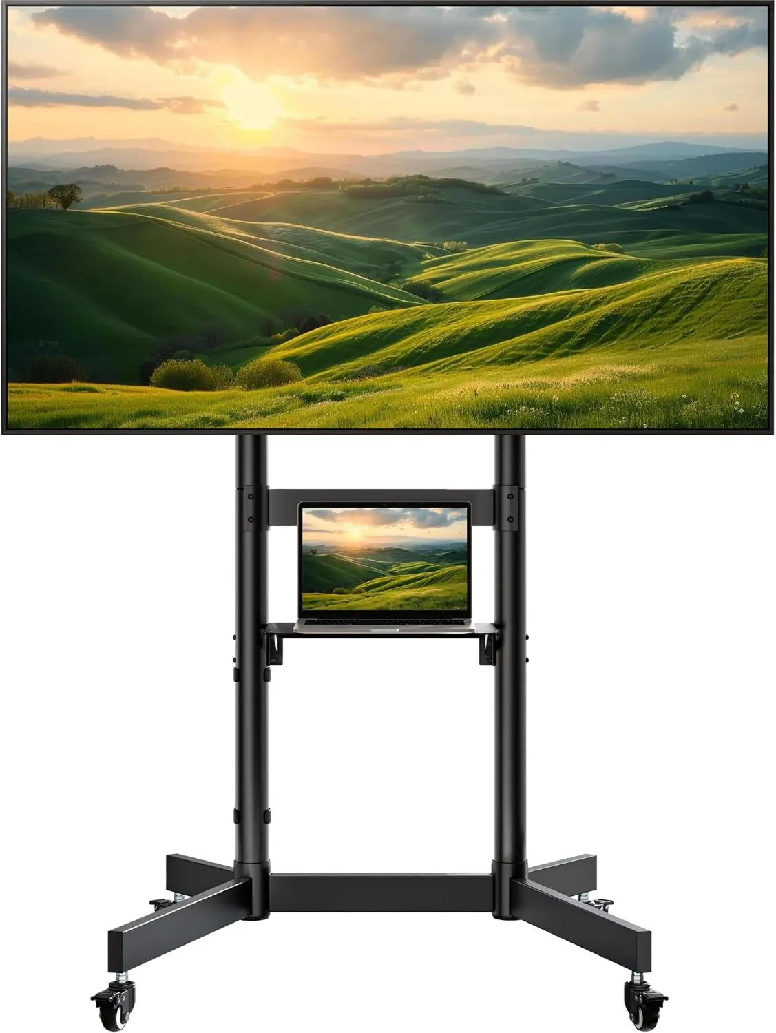 ECOTINY, Szafka TV, 100 cali, 800 x 600 mm, koła jezdne, Maksymalne obciążenie: 75 kg, VESA max, Solidny uchwyt TV mobilna dla telewizji 55-55 mm
