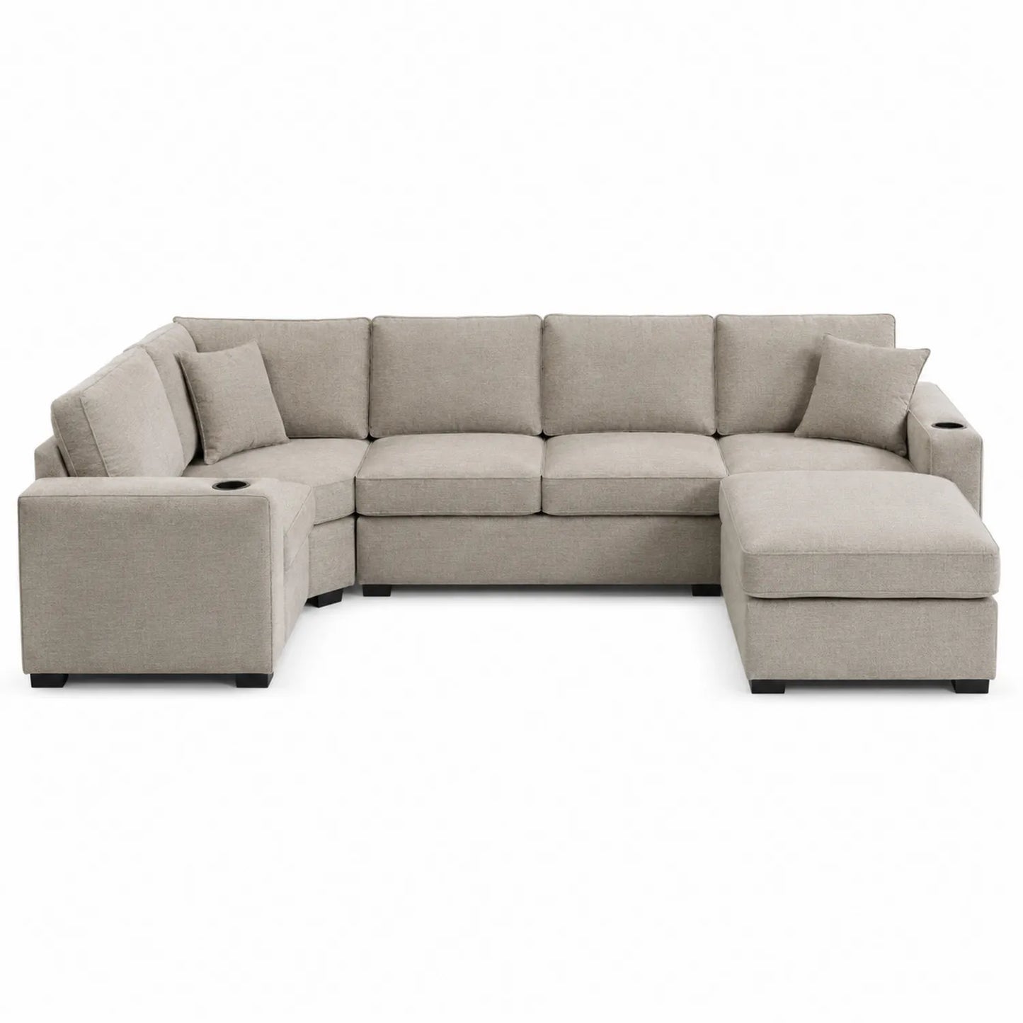 Narożna sofa tapicerowana, szara, 290x220x85 cm
