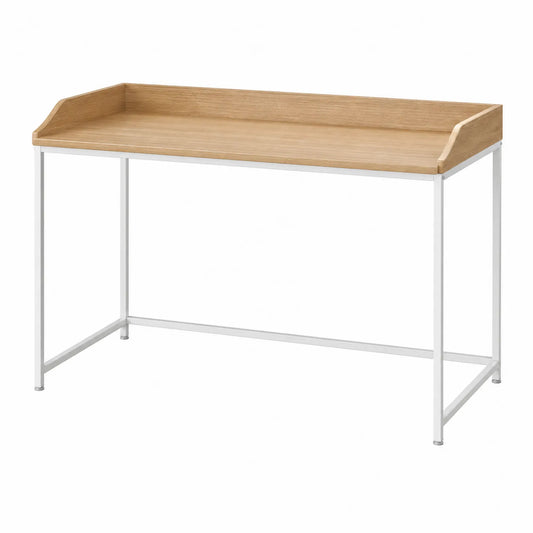Biurko prostokątne drewniane z metalowymi nogami 120 cm