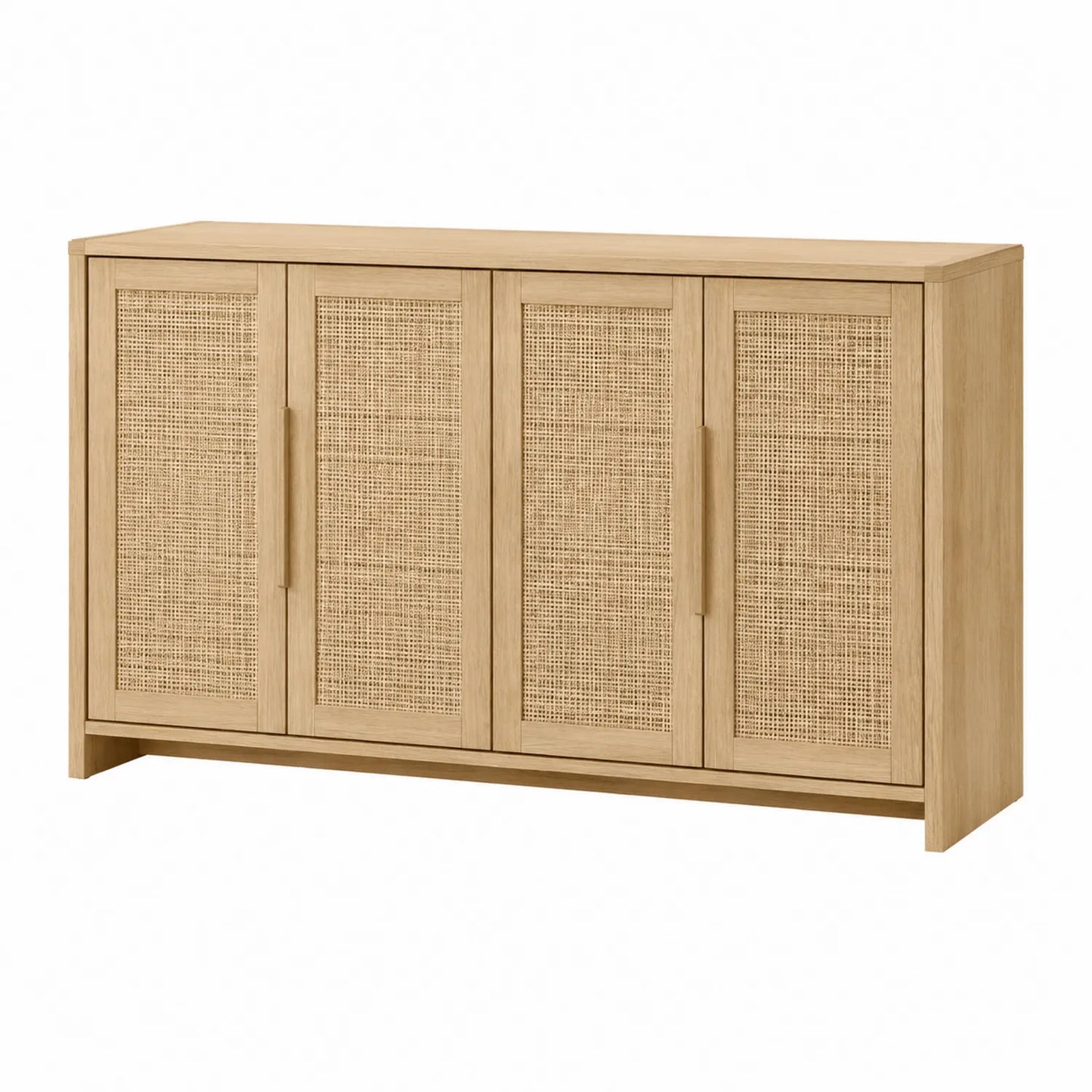 Komoda drewniana z drzwiami rattanowymi 150 cm
