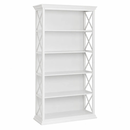 Biała półka regałowa z MDF i drewna sosnowego