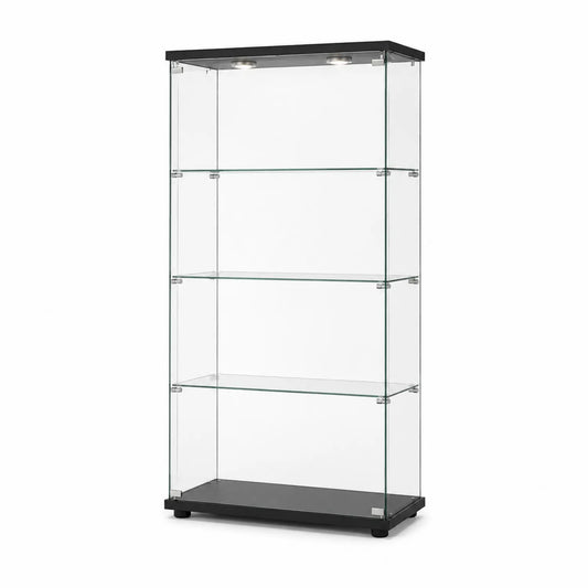 Witryna z hartowanego szkła z oświetleniem 80x40x180 cm