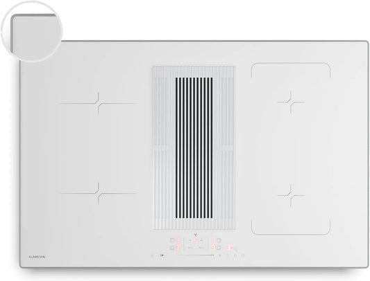 KLARSTEIN płyta grzewcza, Płyta indukcyjna, 80 cm, 4 pola grzewcze, 8400 W, stół indukcyjny gotowania, Boost, dotyk, zamek, zegar, 4 Strefy, Velar