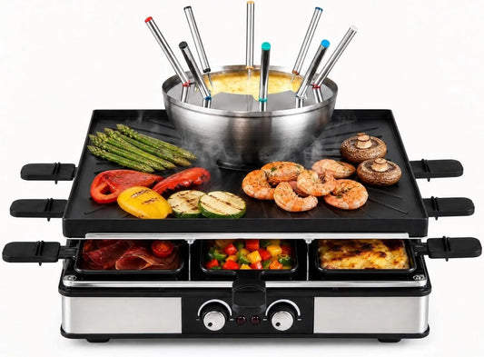 LIFEZEAL, Fondue, Grill, 1800 W, termostat, dla 8 osób 1800 W