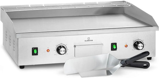 KLARSTEIN grill elektryczny, Grill, Plancha, Stół, 200 W, plener, na kempingu i restauracja, kemping, wymienne, stal nierdzewna