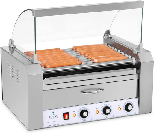 Royal Catering, 2200 W, 51,5 cm, 51 cm, stal nierdzewna, funkcja grilla, hot dogów Grill hot dogów Maszyna, 2 strefy grzewcze