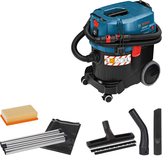 Bosch odkurzacz, 1 200 W, Professional: odkurzacz do pracy na mokro i sucho GAS 35 L SFC+, 3 rury chromowane, zestaw dysz podłogowych