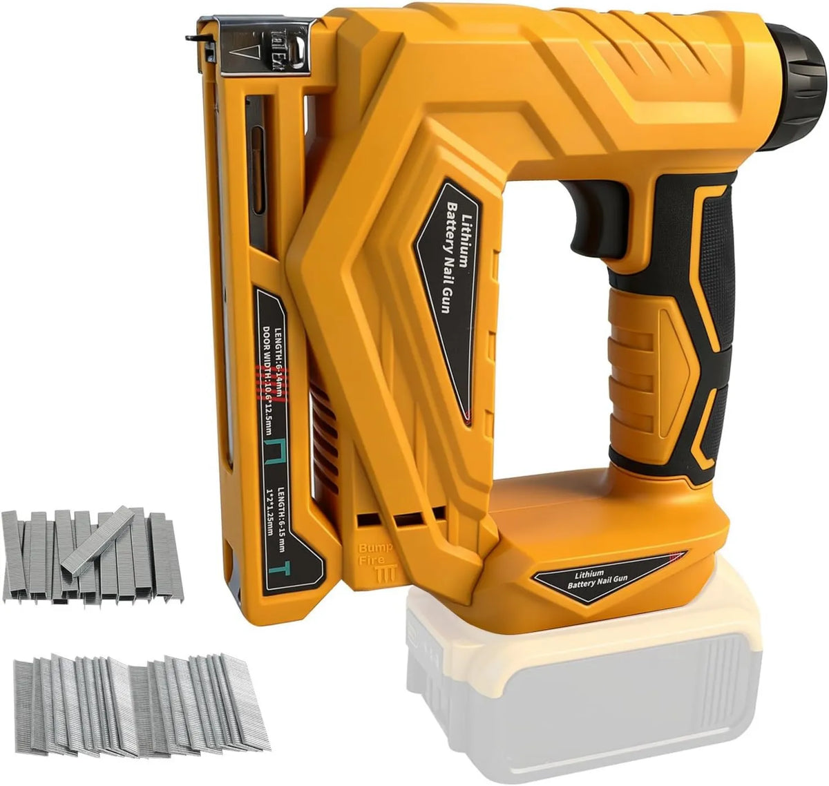 luolety, DeWalt V / 20 18GA 2 w 1 elektrycznym zszywaczu pistolet bez miotły, żółty, bezprzewodowy zatrzask dla 18 V / 20 V, 18GA zszywacz z 1000 gwoździ, 1000 V/20