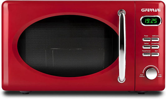 G3 Ferrari, G10155 20 litrów, Czerwony, Vintage Kuchenka mikrofalowa Połączone cyfrowy Savormio Vintag 1150 W, 8 programów