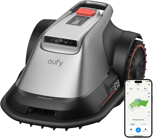 E18 robot koszący, 1200 m², eufy robot koszący bez kabla ograniczającego, brak awarii sygnału, technologia TrueVision, system GNSS, ogród do 1200 m²