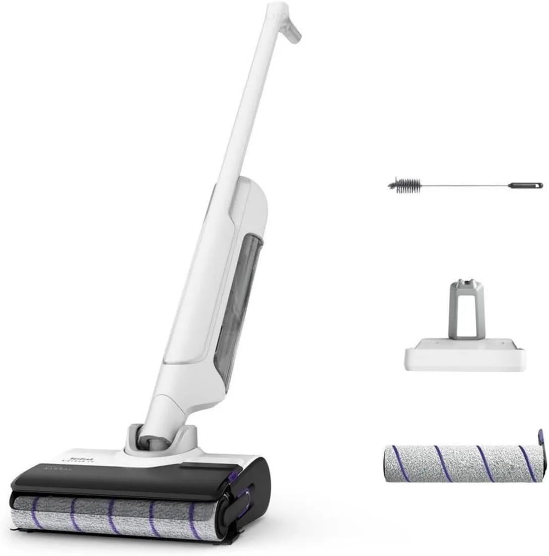 Tefal odkurzacz, 0,8 kg, X-Clean 10 Odkurzacz do czyszczenia mokrych twardych podłóg, odkurzacz odkurzający czyści i suszy, w zestawie dodatkowa rolka