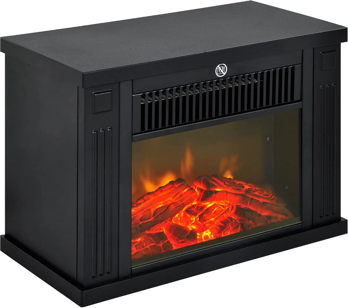 HOMCOM kominek elektryczny, Naczynie kuchenne, 1200 W, termostat, czarny