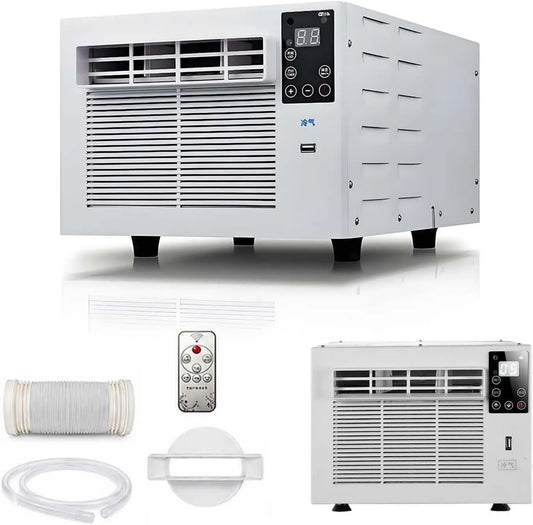 QFGain klimatyzator split, Klimatyzator, 45 dB, minutnik, kemping, funkcja chłodna, gorąco z ekranem LED, sprawność 99, Dopasowanie do bagażnika SUV, 99%, 10 Kg, zegar 1- 12 h