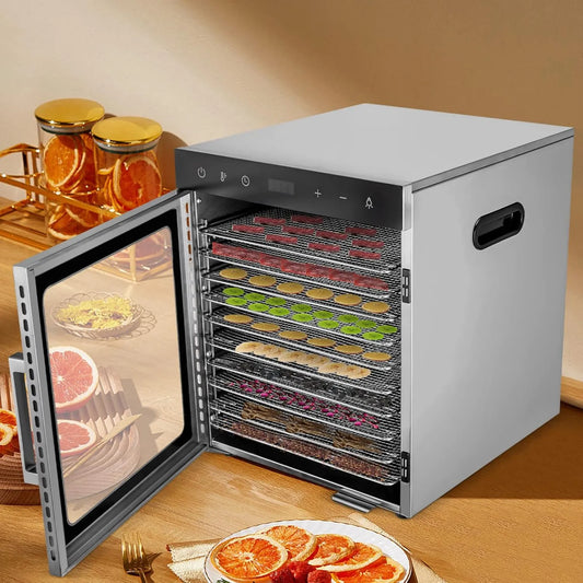 GAOUSD suszarka do żywności, LED-światło migające, 800 W żywności dehydrater owoców i Legumes Dehydrater wyposażone w 10 Płyty i minutnik, mięso