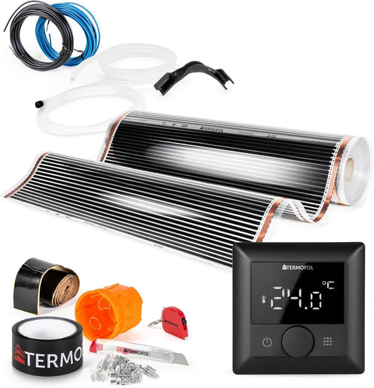 H5, 230 V, 140 W, 14 m², Termofol Elektryczne ogrzewanie podłogowe, mata grzewcza z termostatem 230 V, dodatkowa moc grzewcza 140 W/m2