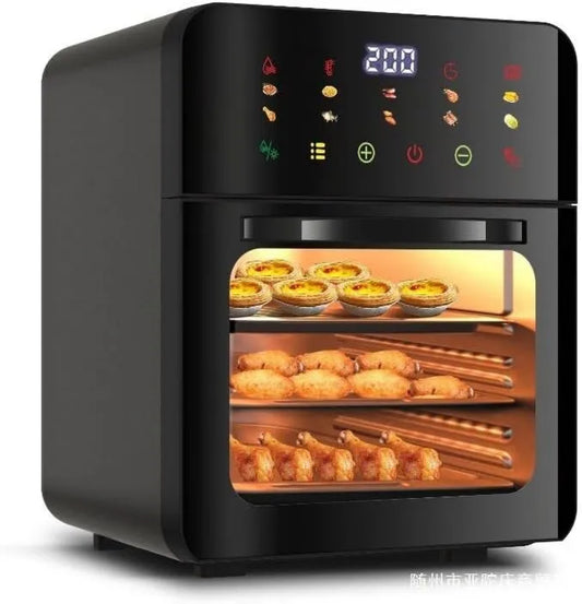 GLWABOMARS, Piec elektryczny 8- in-1, 70 do 200°C, dotyk, para, konwekcja grzewcza, duży licznik piekarnik, gotowanie, pieczenie, ogrzewanie, Format rodzinny 8 w 1