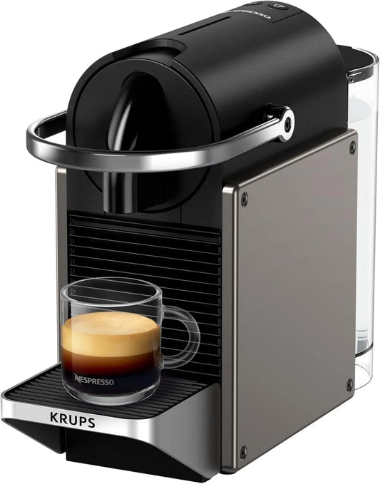 Krups XN306T10 ekspres do kawy, Nespresso Pixie, ekspres do kawy na kapsułki, 2 rodzaje kawy, wzornictwo przemysłowe