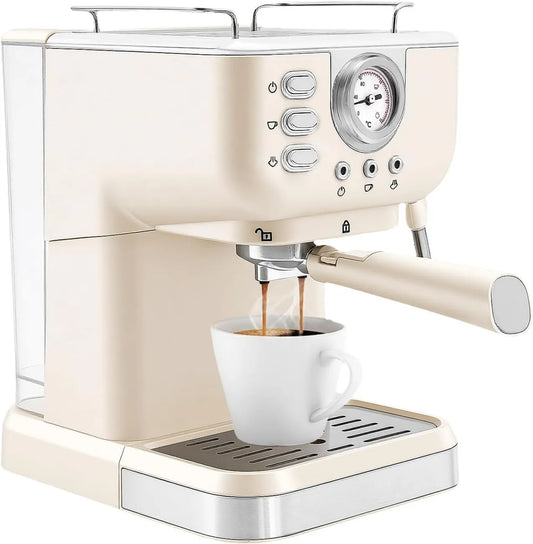 Atnhyruhd, Mech mleczny, 1, 5 l, 1050 W, emulgator mleka, grill, duży zbiornik, kompaktowy ekspres do kawy espresso i toster, 20 bar