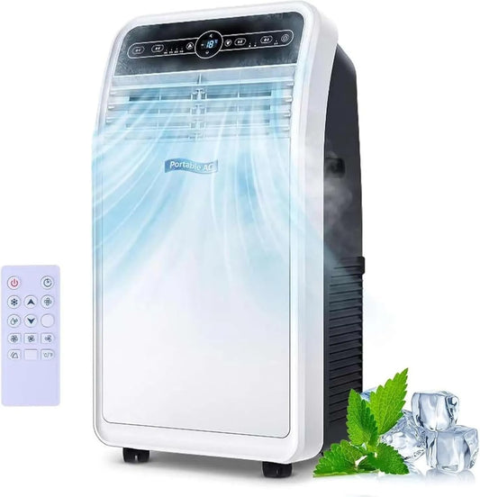 ZJHHRZ klimatyzator przenośny, Klimatyzator 18000btu, 300 m3 / h, przenośny, oscylacyjny, osuszacz do części do 32 m², oscylacja 120 °, przepływ powietrza 300m3 / h