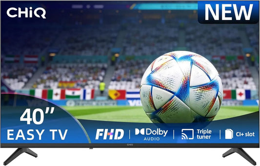 CHiQ, Smart TV, 40 cali, TV, 40D210M, potrójny tuner DVB- T2, S2, dźwięk Dolby, Full HD, Dolby Audio, 100 cm, CI + lokalizacja, FHD, bez krawędzi DVB-T2