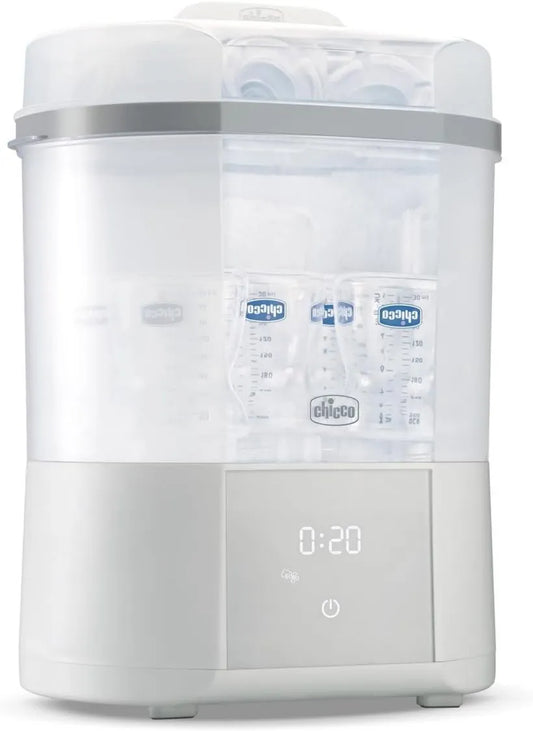 Chicco, Mikrofalówka, biała, do 6 butelek po 330 ml, 3 konfiguracje i 3 cykle użytkowania