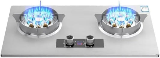 Płyta gazowa, 8,5 kW, timer, Dwupalnikowa Kuchenka Gazowa, Wysoki Płomień Z Dziewięcioma Komorami, obustronny Timer 180 Minut