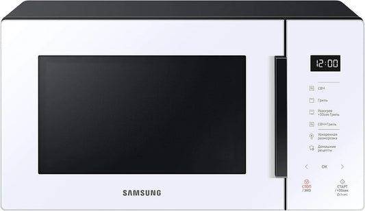Samsung, MG23T5018AW Kuchenka mikrofalowa, 23 l, 1100 W, biały, automatyczne gotowanie i Deser, projekt szkła