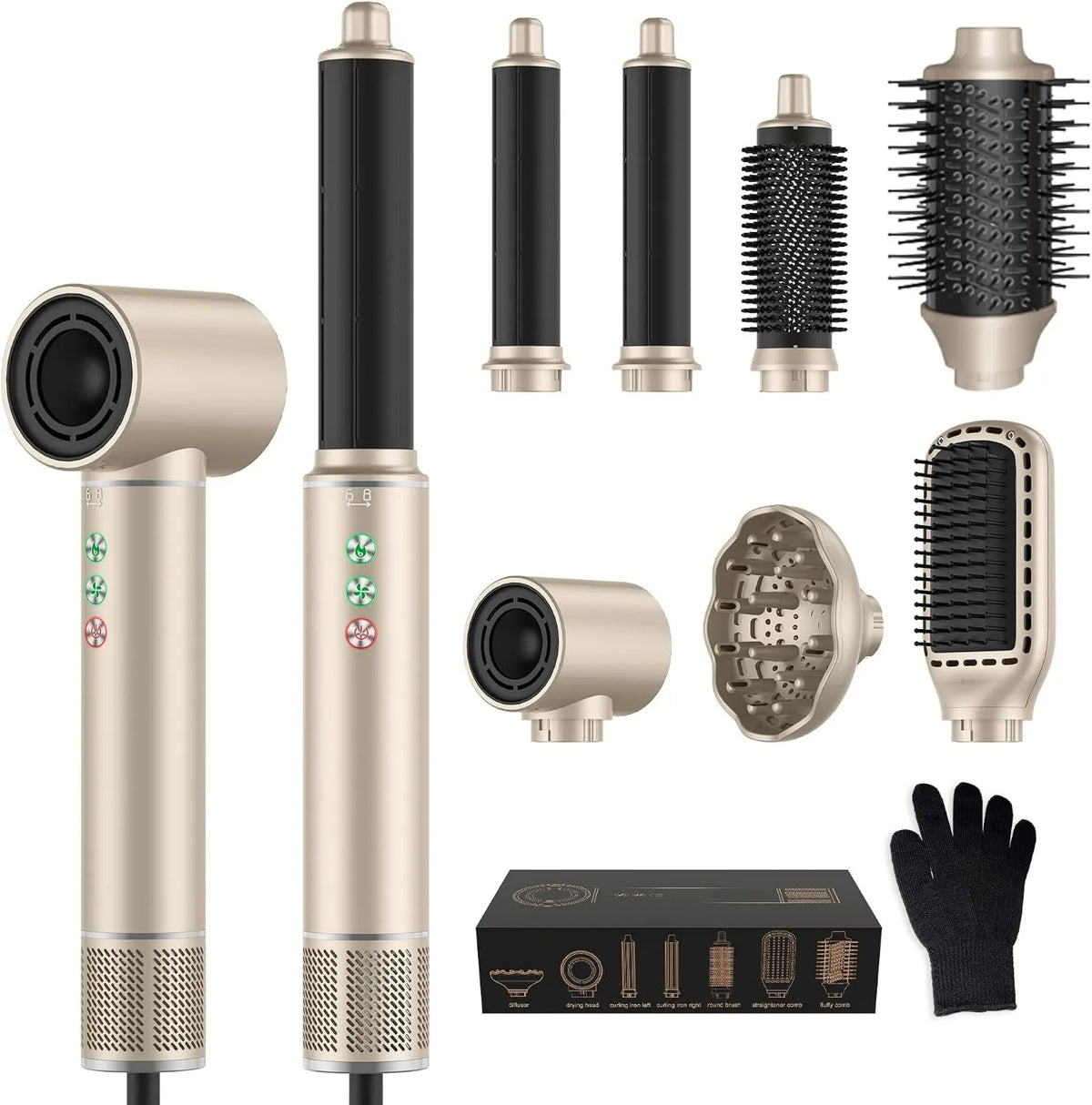 MogaWave, 20M / S Szczotka, 1300 W, 20 M, Pro, Air Styler Pro Szczotka 7 w 1 Magiczny Styler włosów z 1300 W Suchy 110000 obr. / min 20M/S