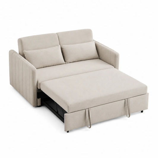 Sofa rozkładana beżowa z funkcją spania 200x150 cm