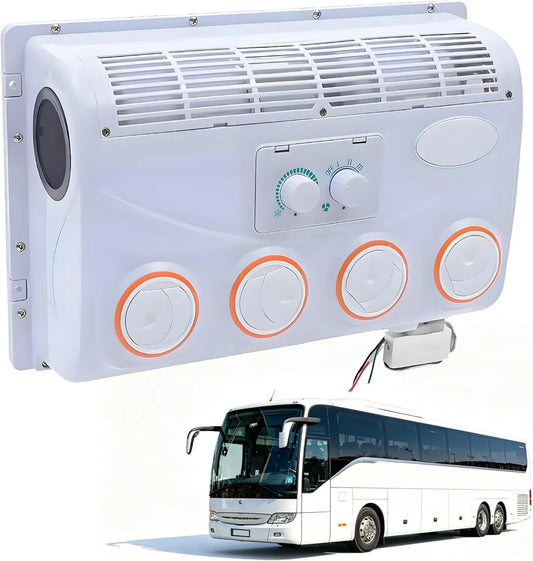 DNEPEI, Klimatyzator, 12 V, 3 prędkość, kemping, 390 CFM dwustronny przepływ powietrza, 32 wymiennik rur, 3-szybki wentylator