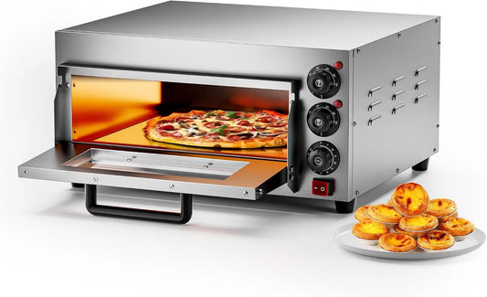 WilTec piec do pizzy, Piec elektryczny Pizza, 570 x 560 x 280 mm, 2000 W, catering, Żywność ogniotrwały kamień w kordierze, Gotowanie aparatury