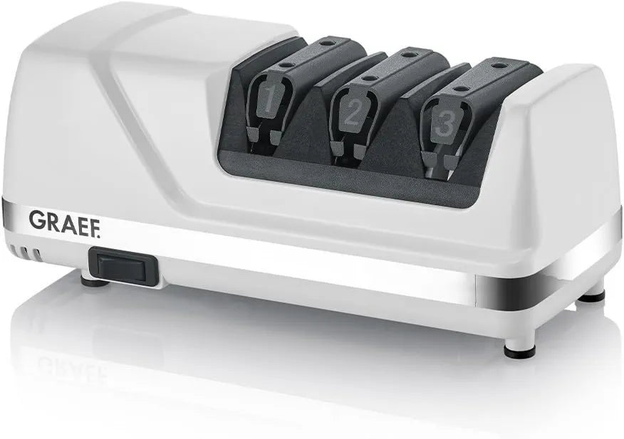 GRAEF., GRAEF CC120 powłoka diamentowa, polowania, noże kuchenne, 3 stopniowy przełącznik elektryczny, kąt 20 °, ostrza ultra-ostre, biały