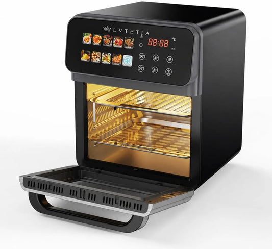 LVTETIA frytkownica beztłuszczowa, 10 l, 1350 W, 10 programów, Air BW- 9011D, para, suszarka bez oleju, duża pojemność 10 l z oknem, frytkownica BW-9011D