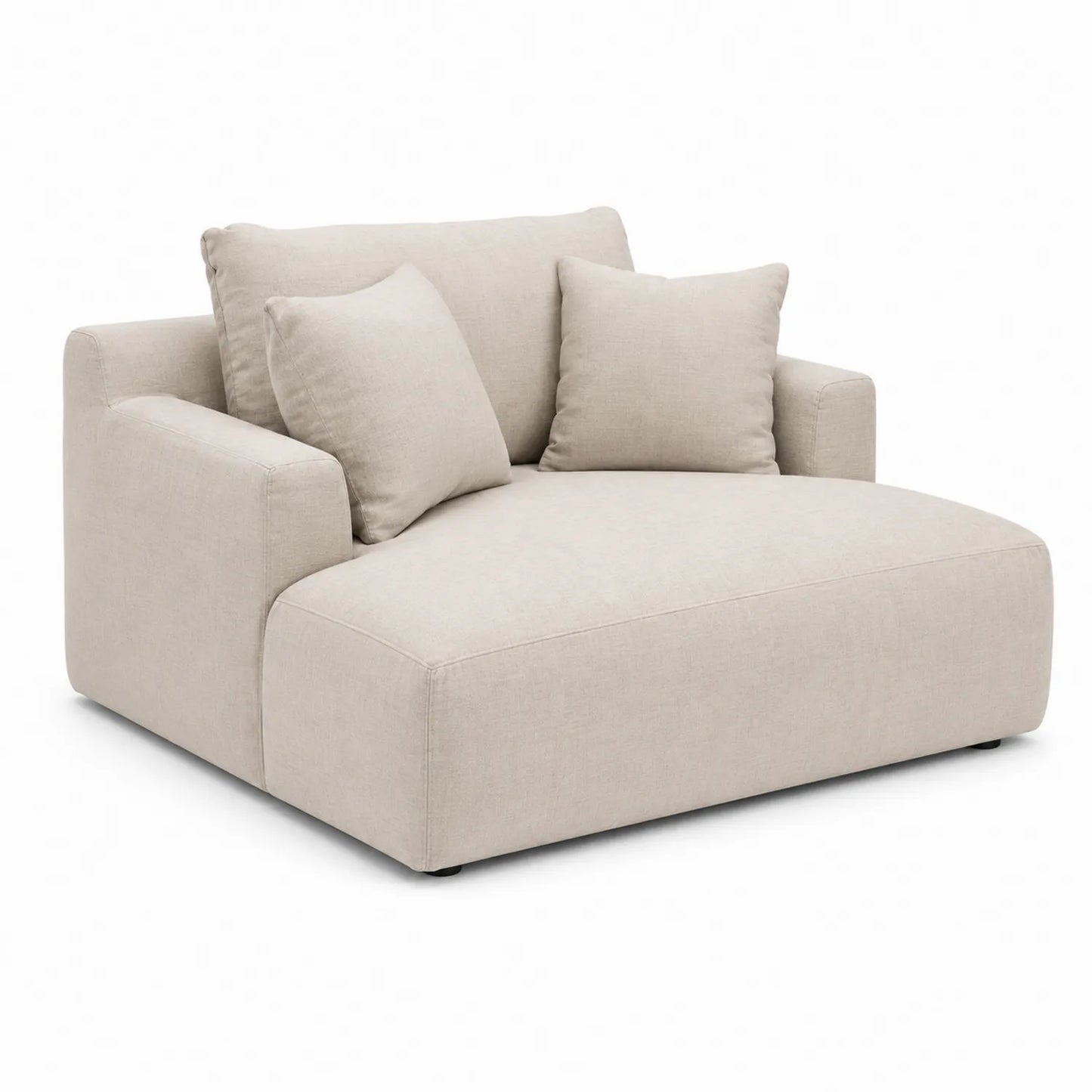 Sofa Pojedyncza z Tkaniny z Podłokietnikami, Beżowa