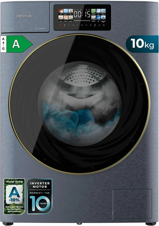 Cecotec A 1400 pralka, 10 kg, 13 programów, silnik inwerterowy, niskie zużycie energii, silnik inwerter Plus, konstrukcja rdzenia