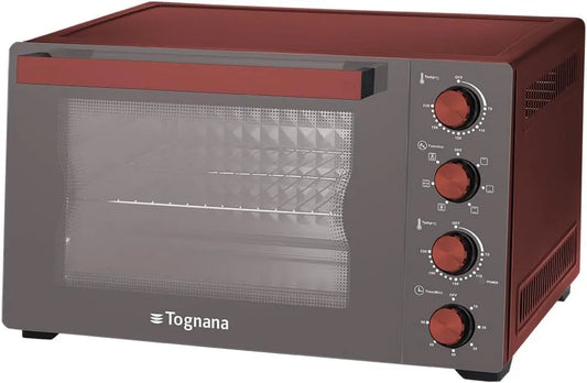 Tognana mini piekarnik, Piec elektryczny, 45 l, czerwony, Iridea, szkło aluminiowe