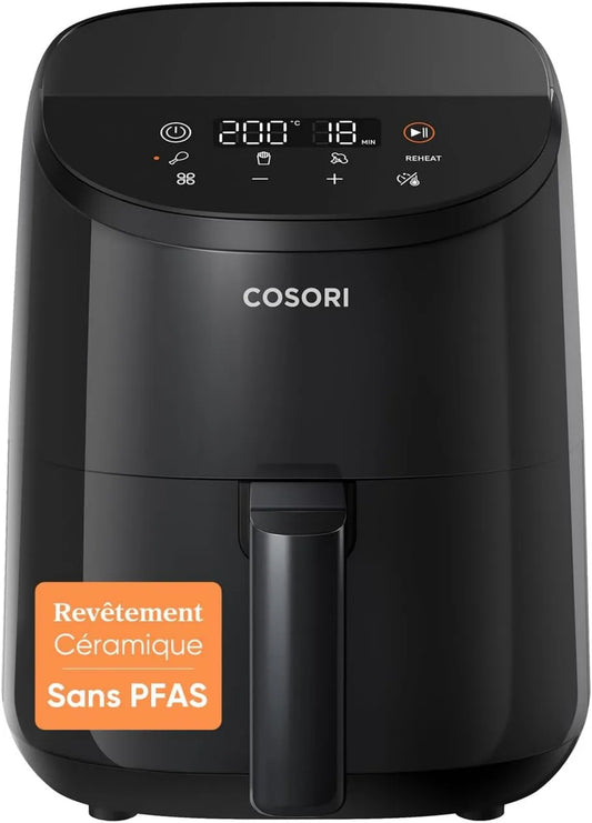 Cosori frytkownica beztłuszczowa, 4-in-1, 2 l, 70 do 205°C, niezawierająca PFAS- powłoka ceramiczna, 30 + Przepisy, Szybkie gotowanie 70- 205°C 4-en-1