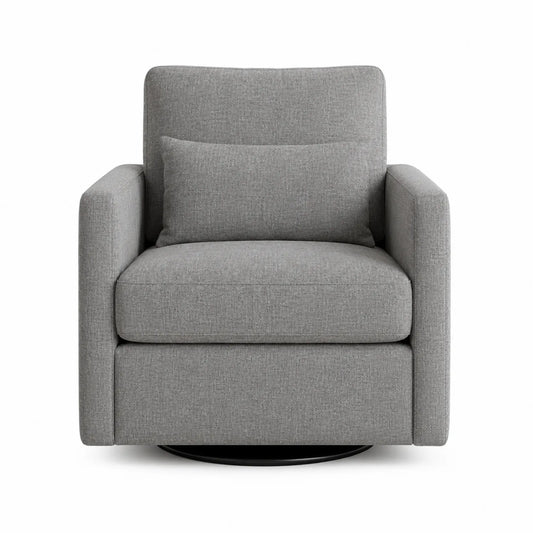 Fotel obrotowy z tkaniny poliestrowej Szary 100x80x85 cm