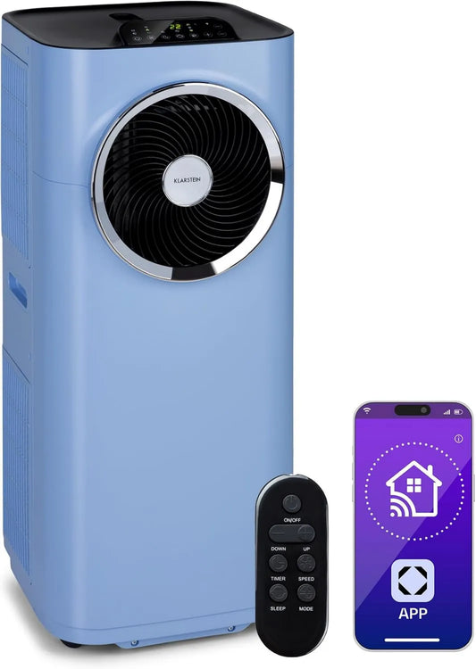 Klarstein klimatyzator, 10 000 BTU, 2,9 kW, 49 m², sterowanie WiFi, Kraftwerk Smart, klimatyzator mobilny, klasa efektywności energetycznej A
